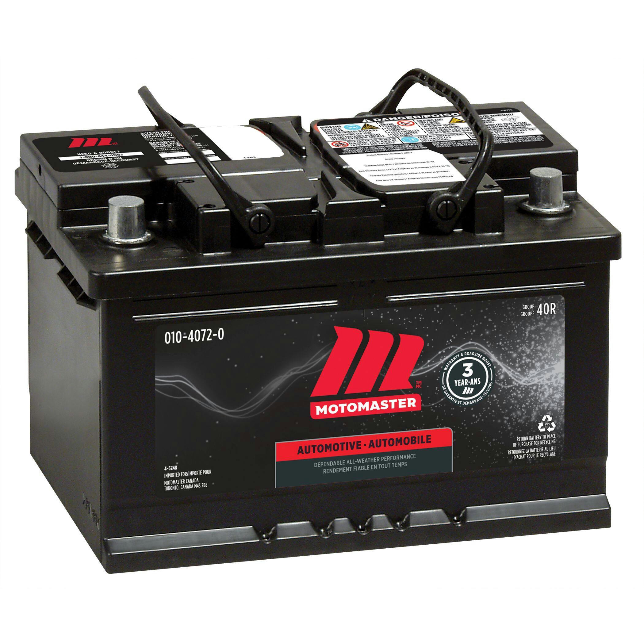 MOTOMASTER Group Size 40R (T6/LB3) Battery, 590 CCA