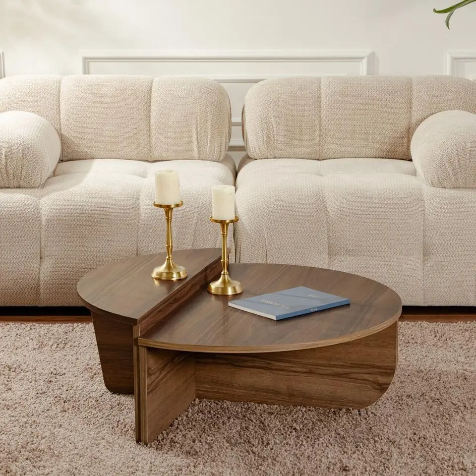 Salontafel Walnoot Hout - 90x90x35cm - Orion