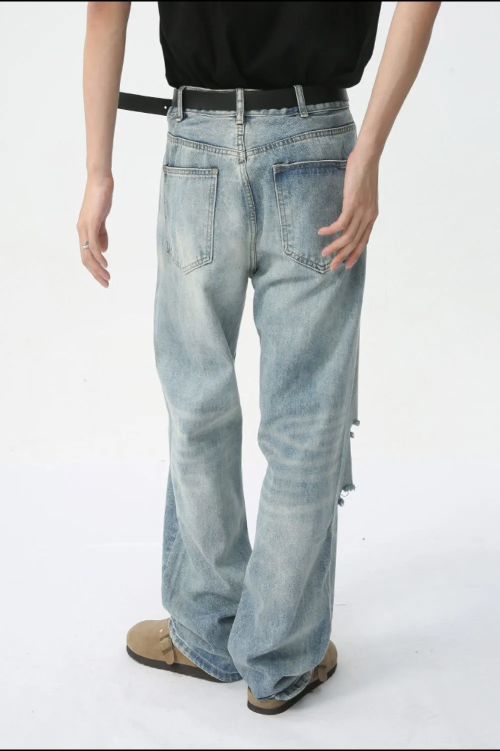 Distressed Wide Leg Jeans