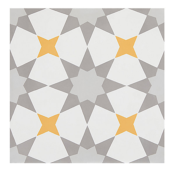 Boite de 24 Carreaux de ciment véritable 0,96m2 / Carreaux de ciment artisanaux pour sol et mur Multicolore - l.20 x L.20 cm