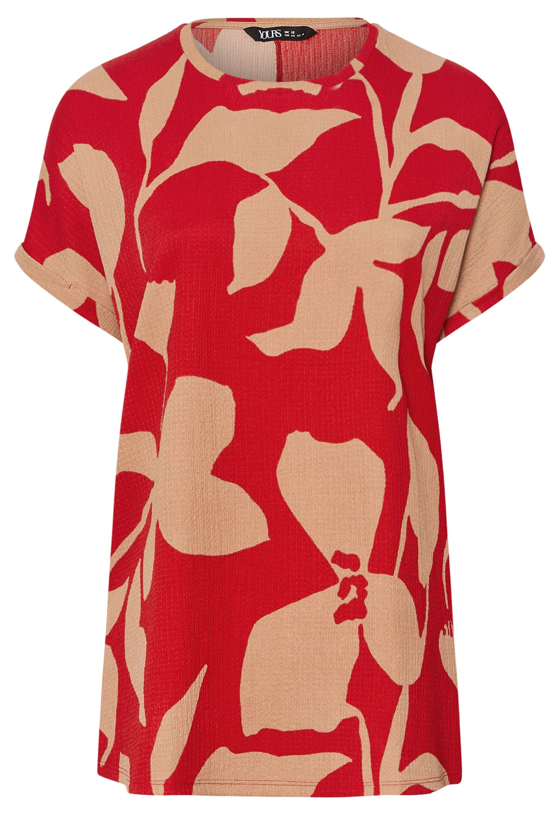 Yours Abstract Floral Print Textured Top