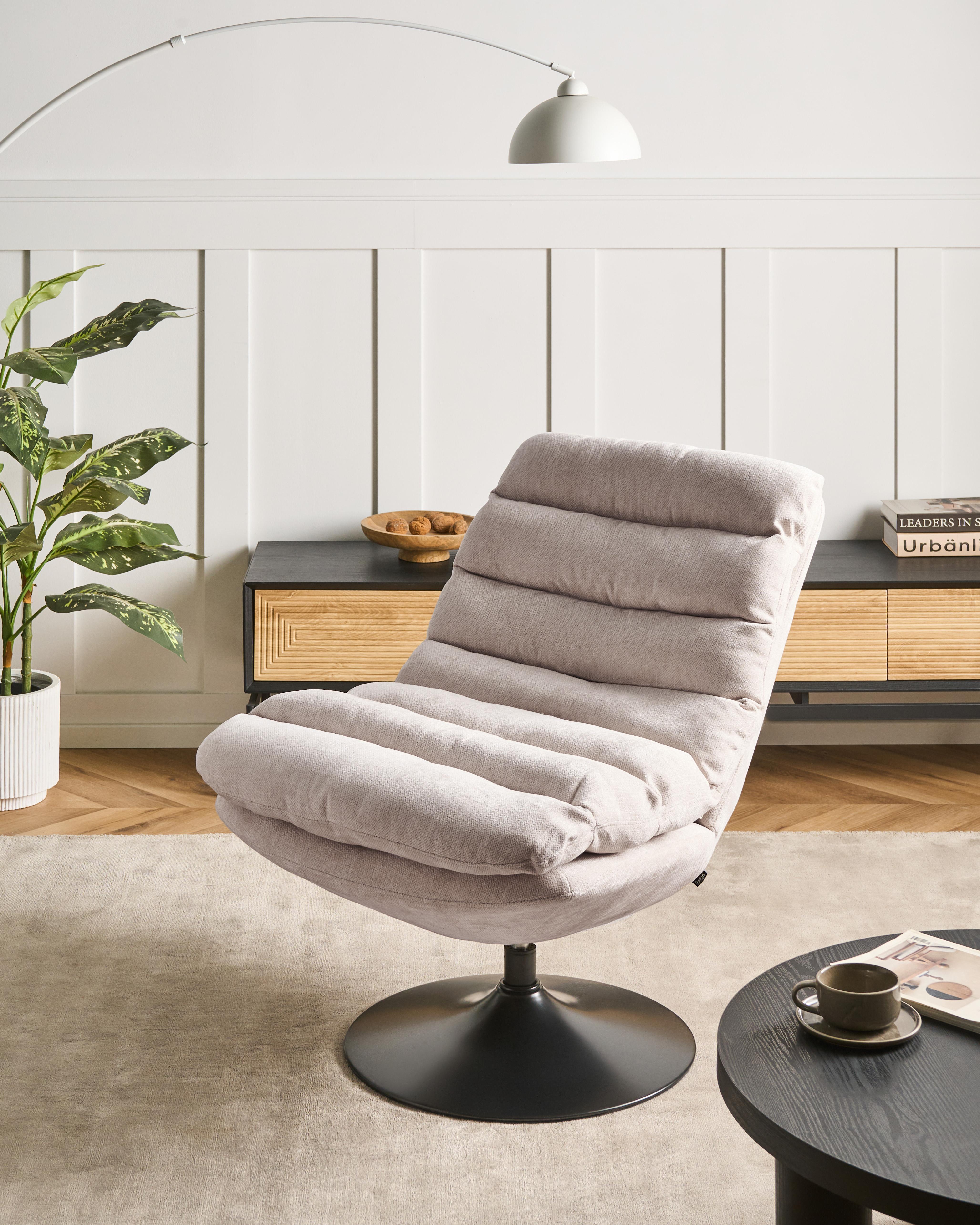 Swivel Armchair HOVET Light Beige