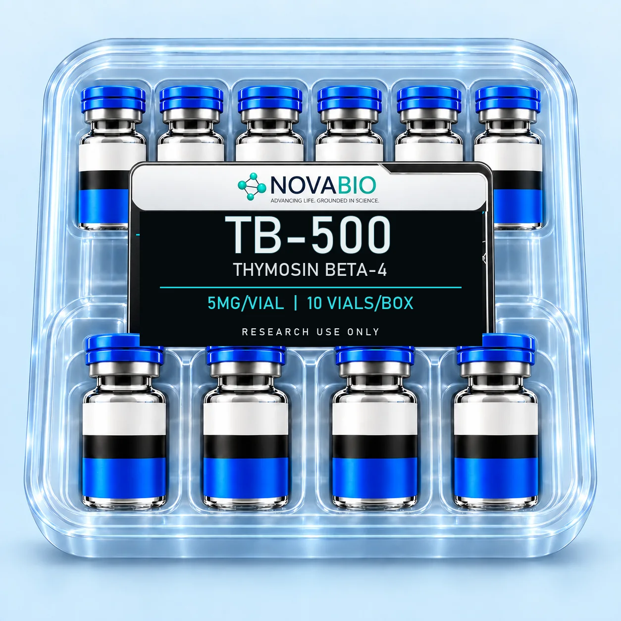 NOVABIO Thymosin Beta-4 (TB-500) 5MG per vial, 10 VIALS research product