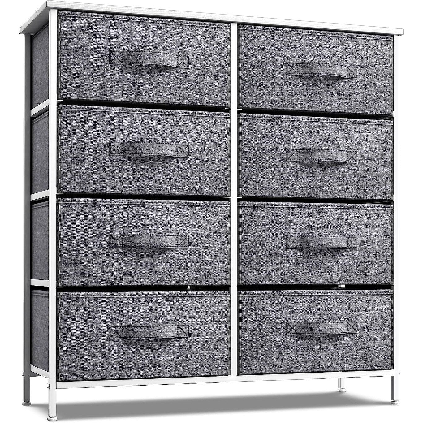 Modern Fabric and Metal 8-cubby Storage Tower