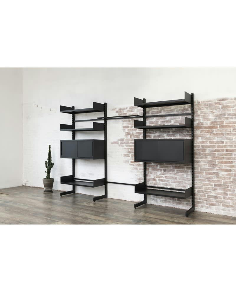 MOK - Mobilier de rangement autoportant sans fixation en métal noir robuste