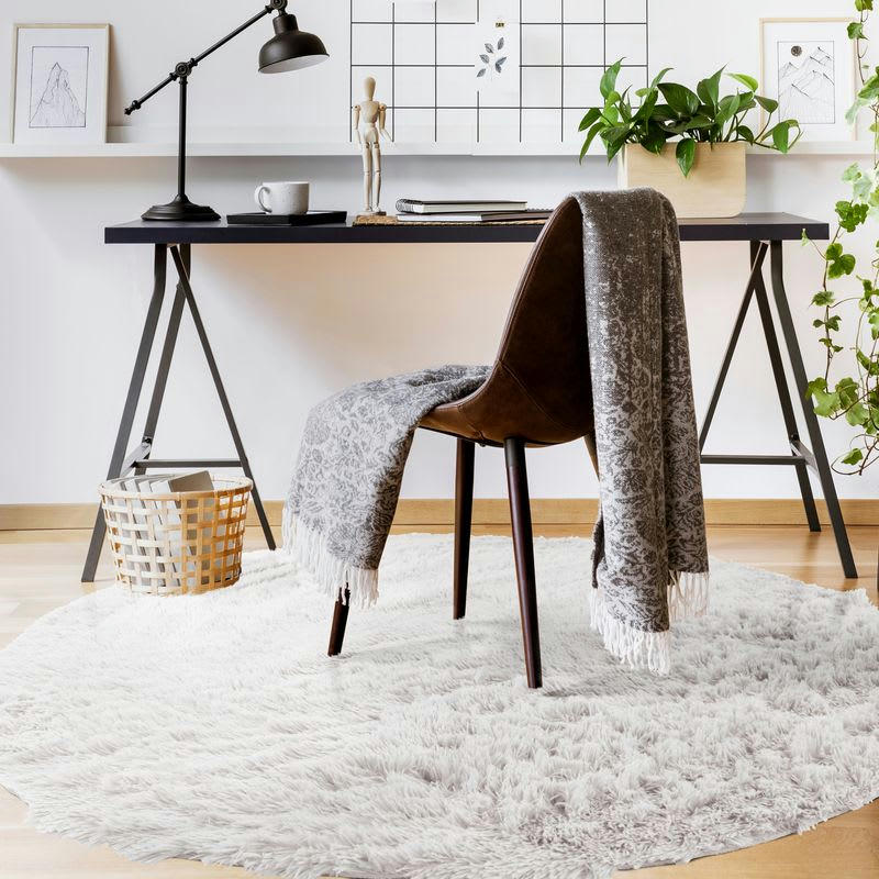 NEO - Tapis lavable à base fine et souple extra doux blanc diam.160