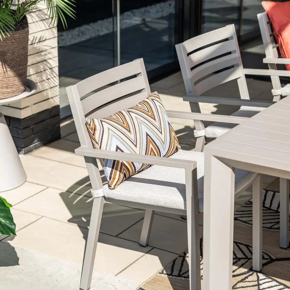 Oklahoma aluminium dining tuinstoel - taupe - valley sand