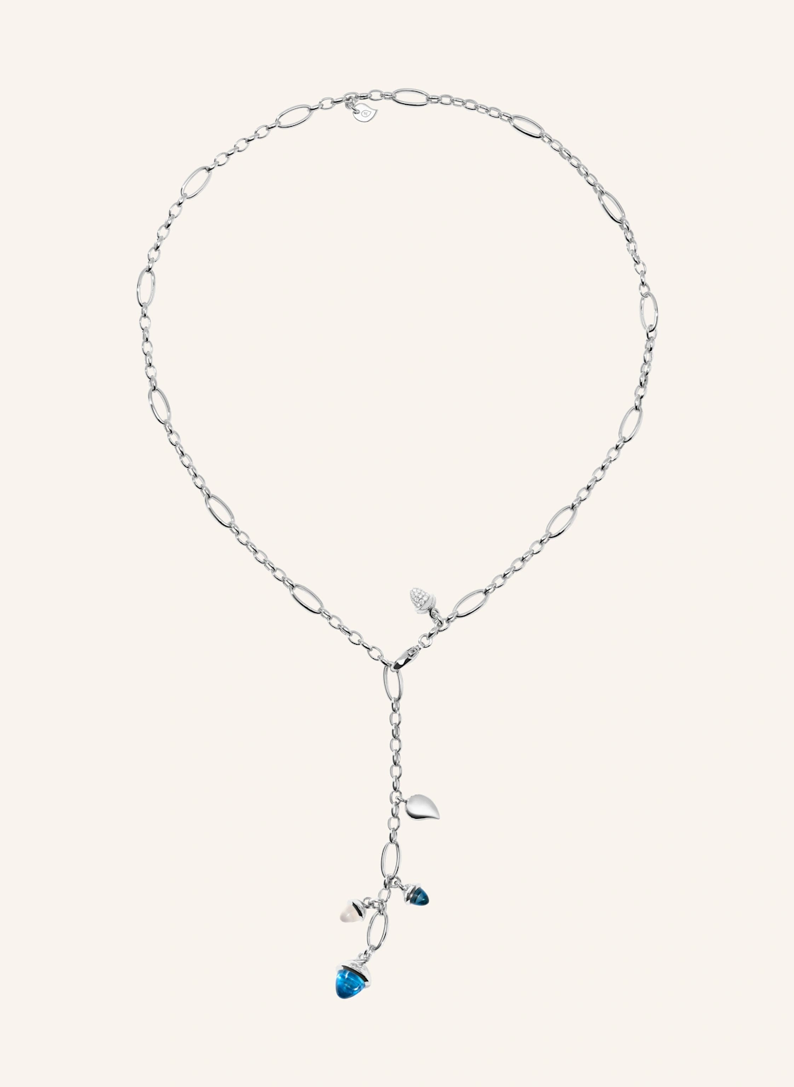 TAMARA COMOLLI Halskette NECKLACE MIKADO DELICATE 51 CM 'OCEAN' WITH DIAMOND PAVÉ 18K Weißgold