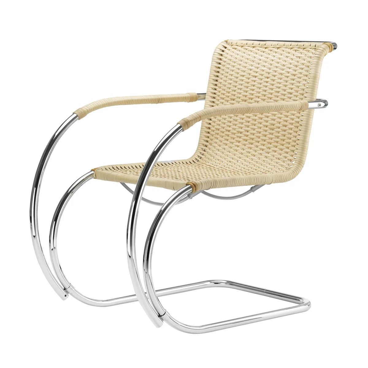 Thonet - S 533 RF Armlehnstuhl, Gestell verchromt / Korbgeflecht