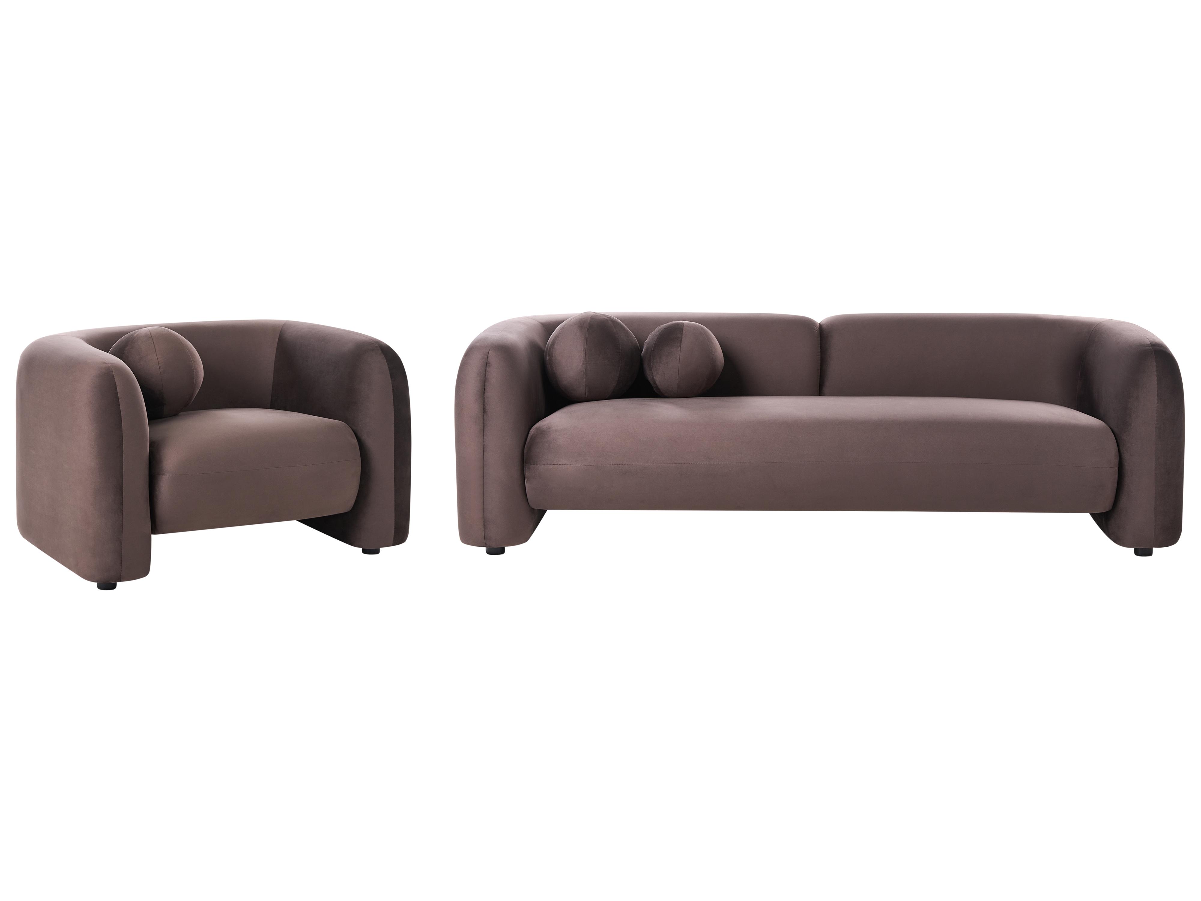 Armchair LEIREN Velvet Dark Brown