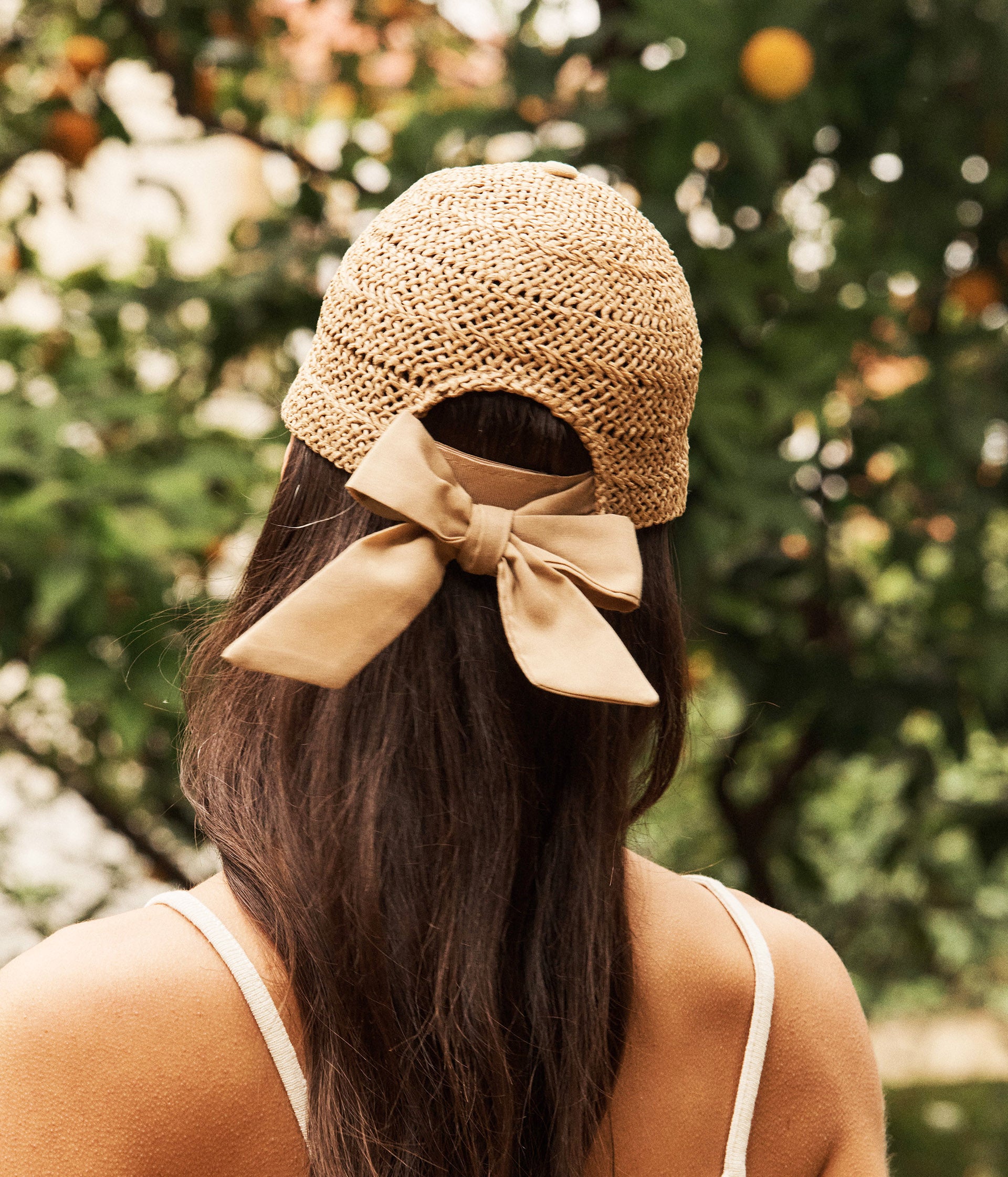 Casquette beige ajourée Tia