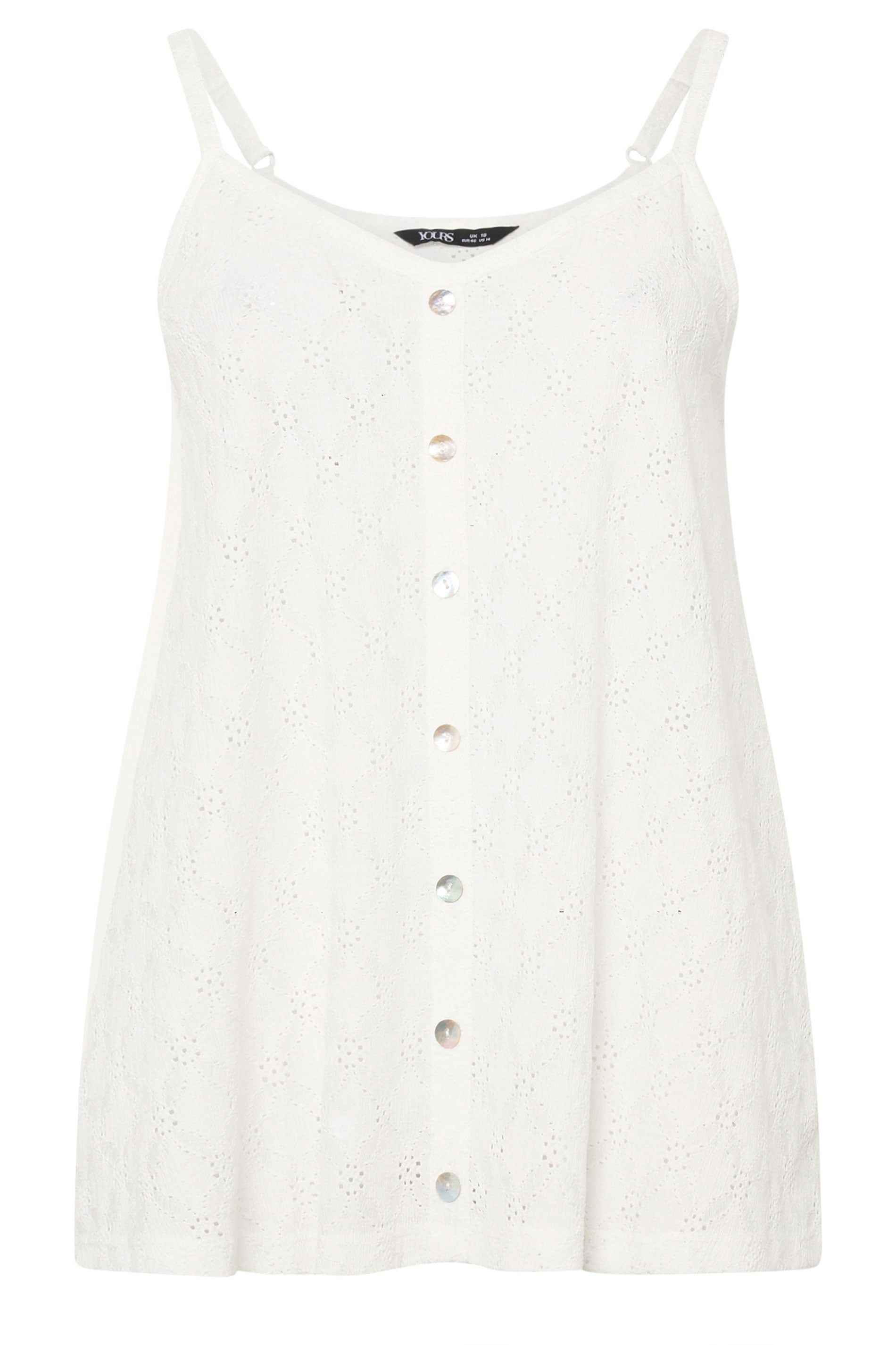 Yours Broderie Anglaise Vest Top