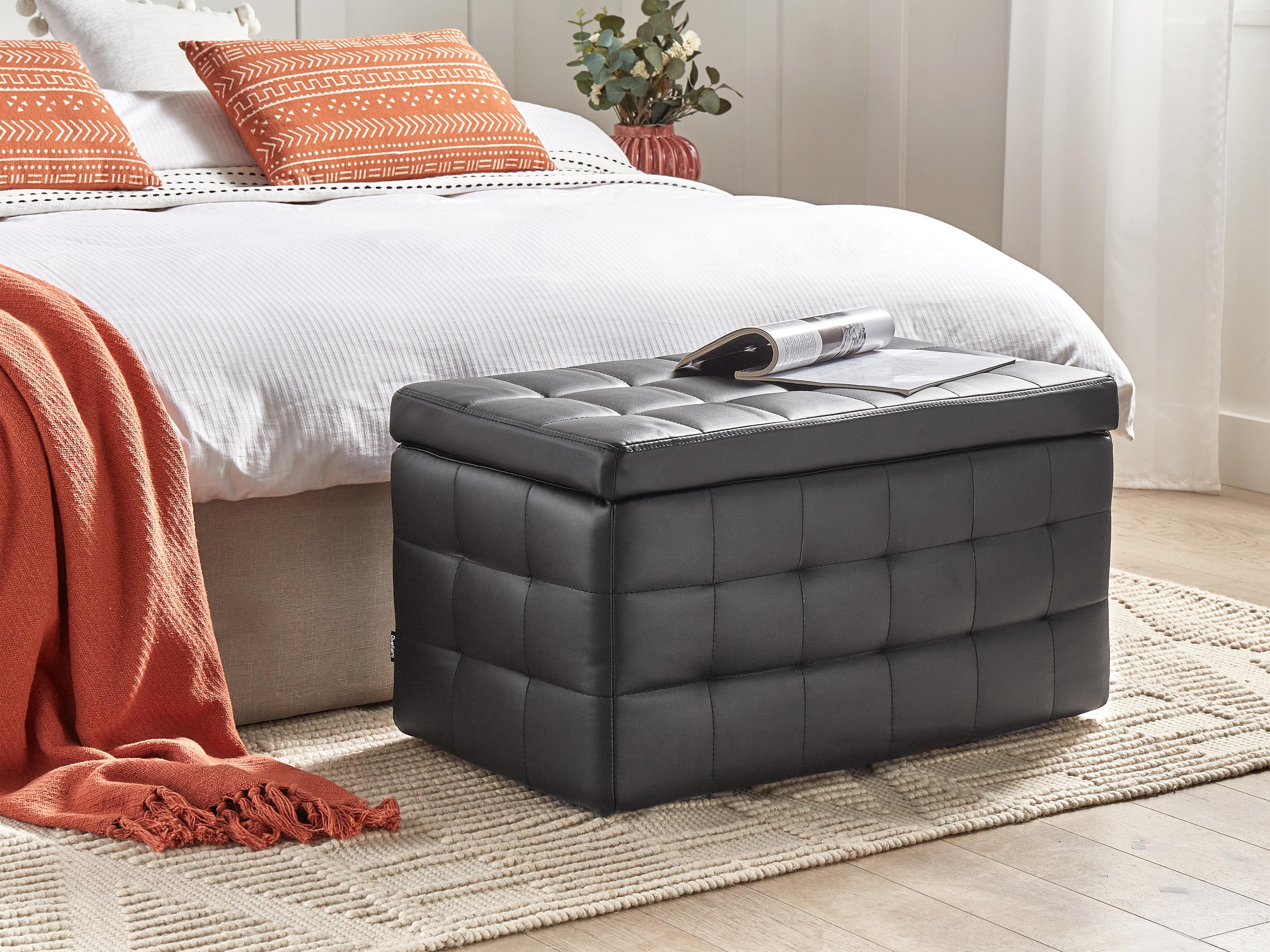 Storage Ottoman MICHIGAN Faux Leather Black