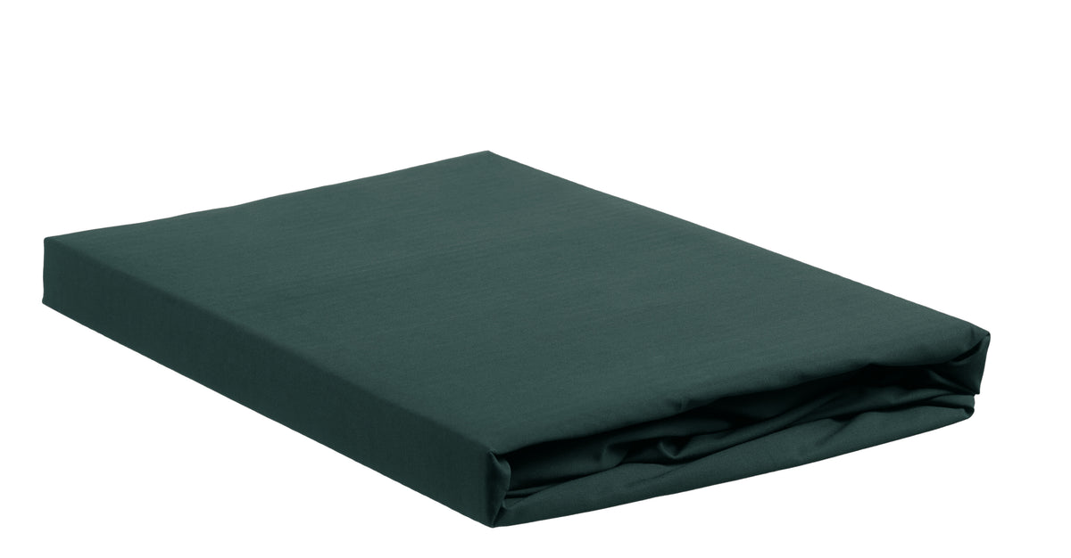 Ambiante splittopper hoeslaken Cotton Uni TDS - 200x200 cm - donker groen