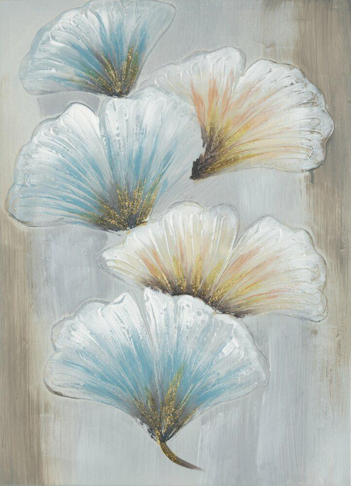 Obraz Flaming Blue GINKO 50x70 cm liście miłorzębu