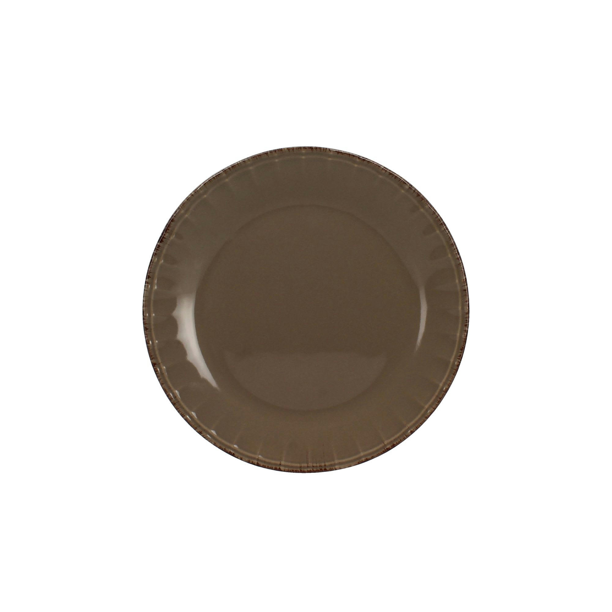 FESTON - Lot de 6 assiettes creuses en grès beige 21,5cm