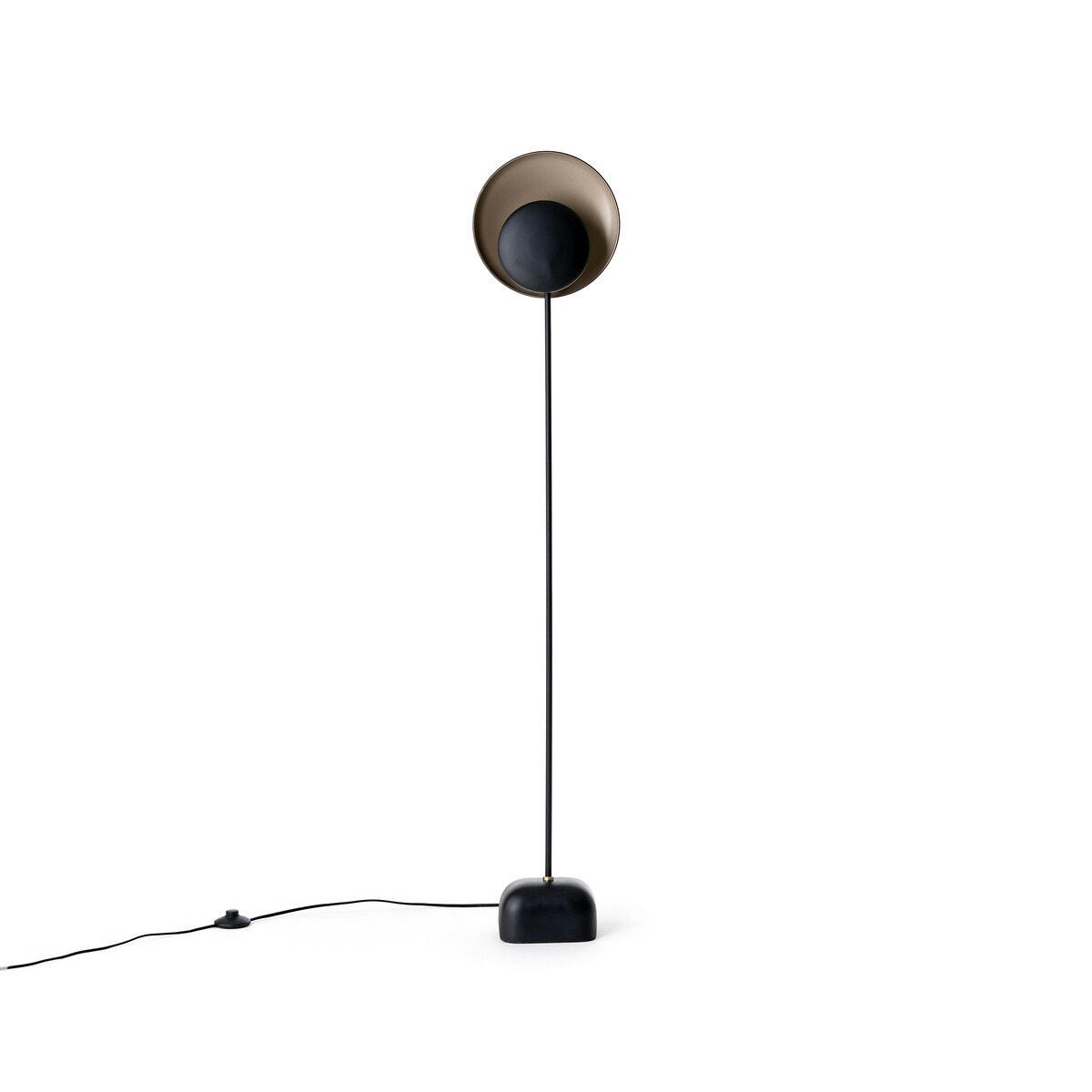 Lampadaire, réflecteurs noir et moka, Naton