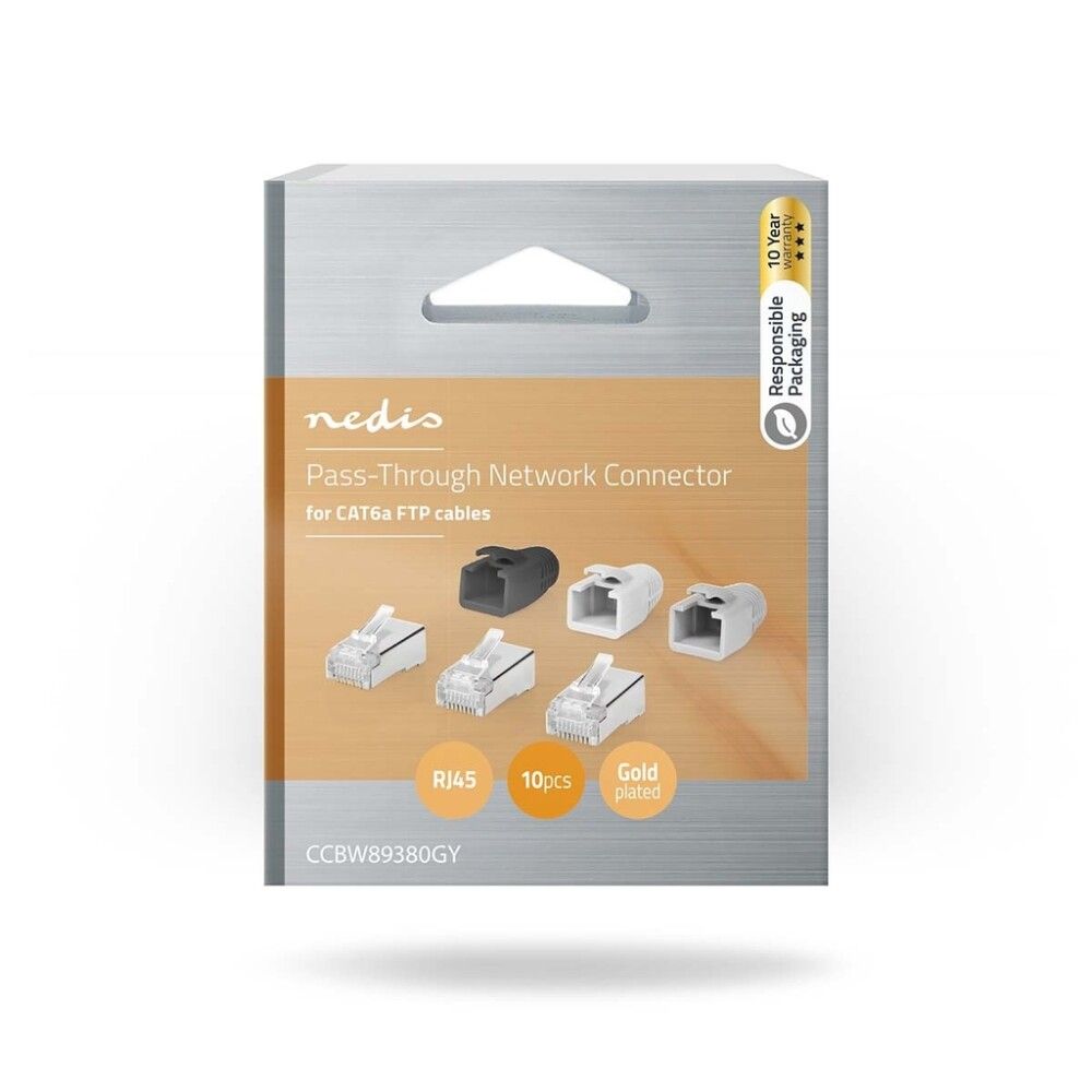 RJ45-KONTAKT NEDIS GJENNOMGANG 10-PAKNING