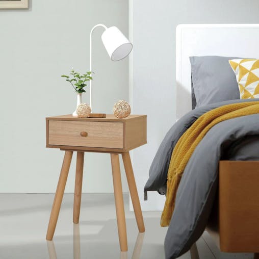 NNEVL Bedside Tables 2 pcs Solid Pinewood 40x30x61 cm Brown