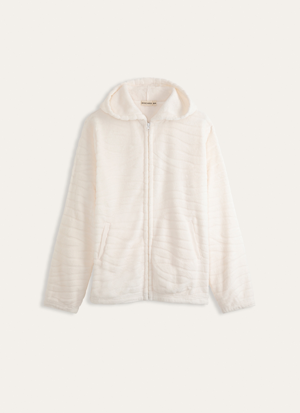 VESTE ZIPPÉE EN POLAIRE POCHES LATÉRALES ÉCRU