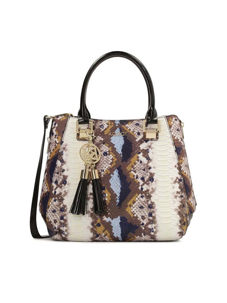 Multicoloured bag in snake print
