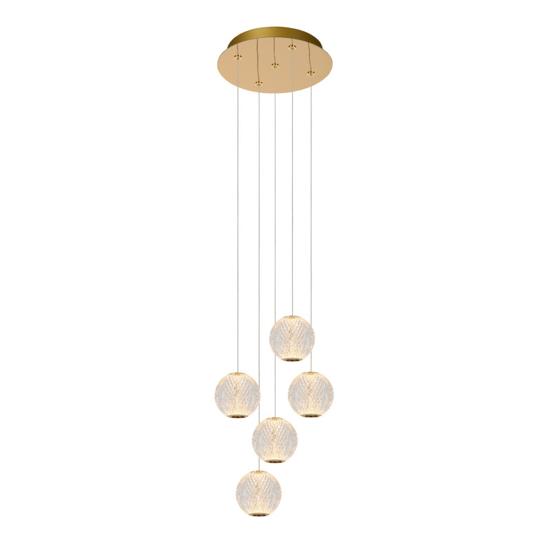 Suspension LED Cintra transparente Ø 32 cm 5 x 4,7 W LUCIDE