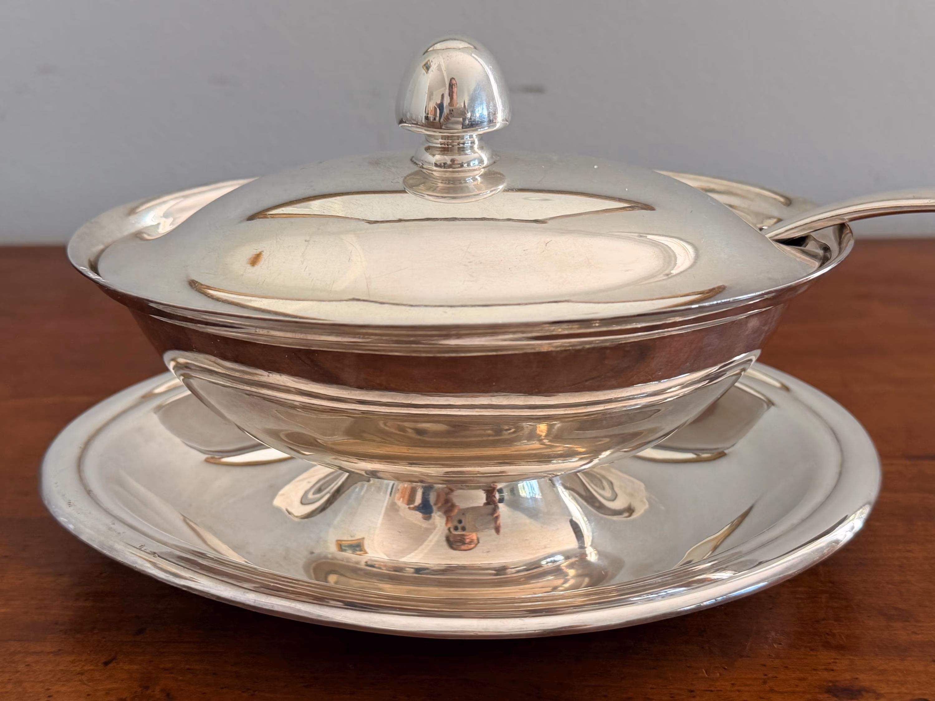 Vintage Reed and Barton Silverplate Gravy Boat with Ladle