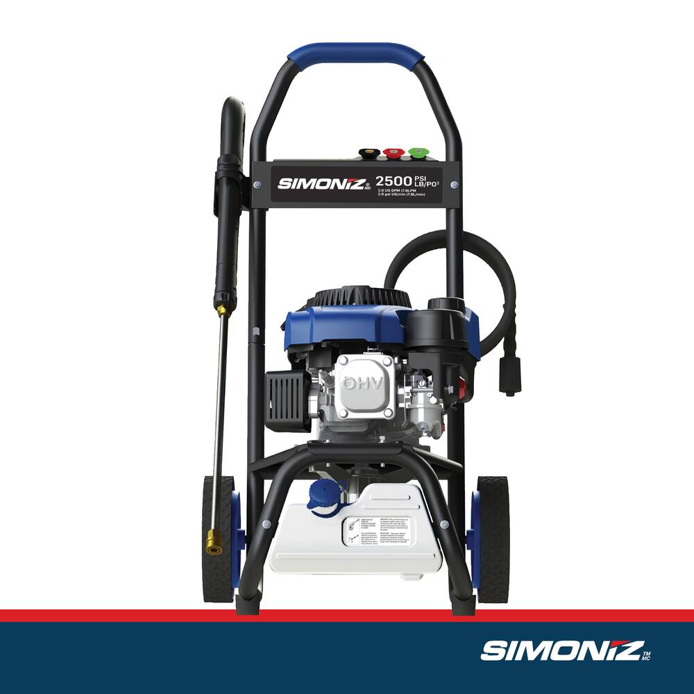 Simoniz 2500 PSI 2 GPM 150cc Engine Cold Water Wheeled Gas Pressure Washer