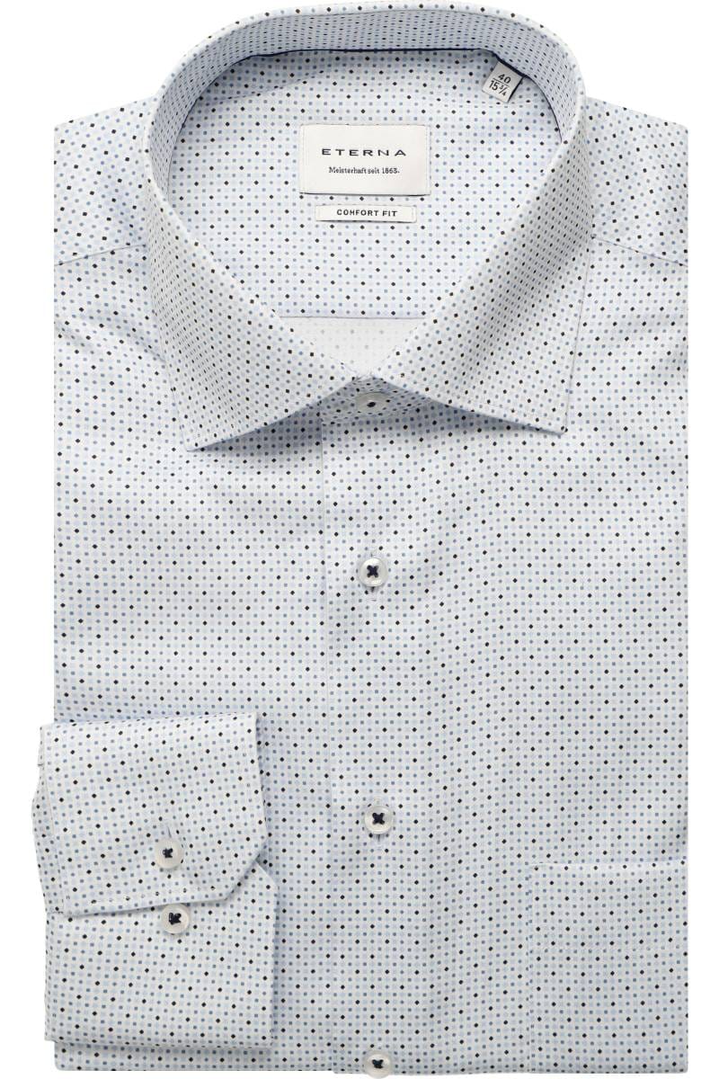 ETERNA Comfort Fit Hemd hellblau, Bedruckt (extra langer Arm)