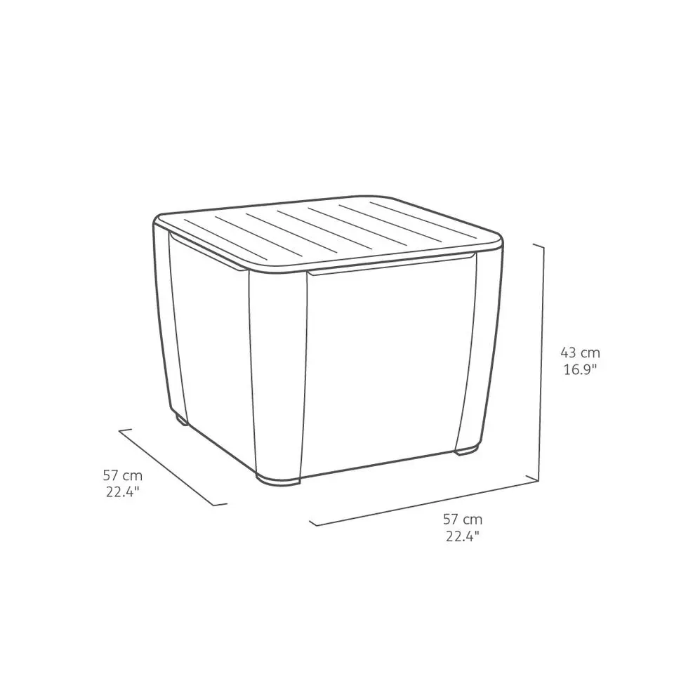 Keter Luzon Plus opbergtafel - 57x57x43cm - Grafiet