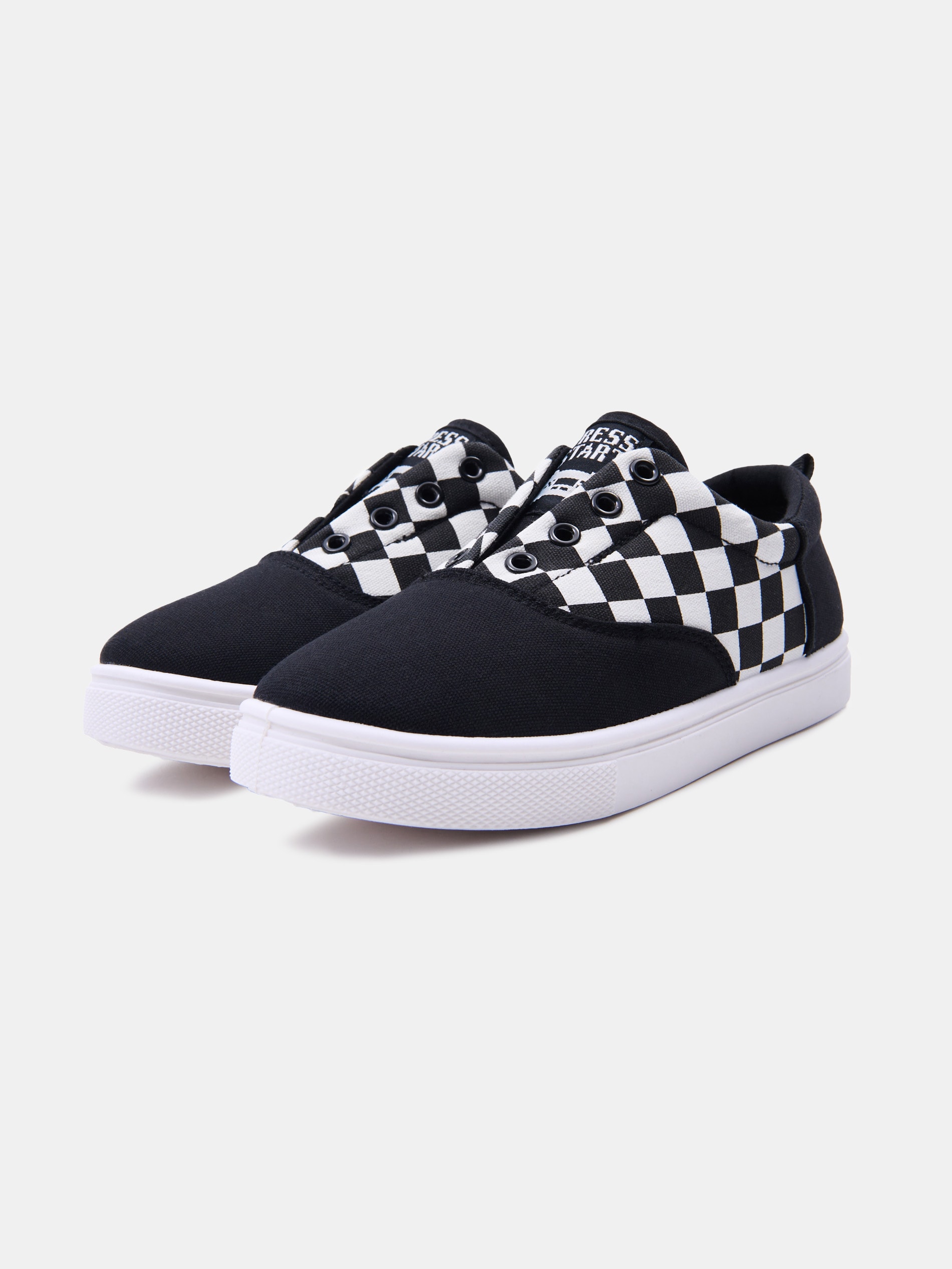 Tenisówki typu slip-on w szachownicę