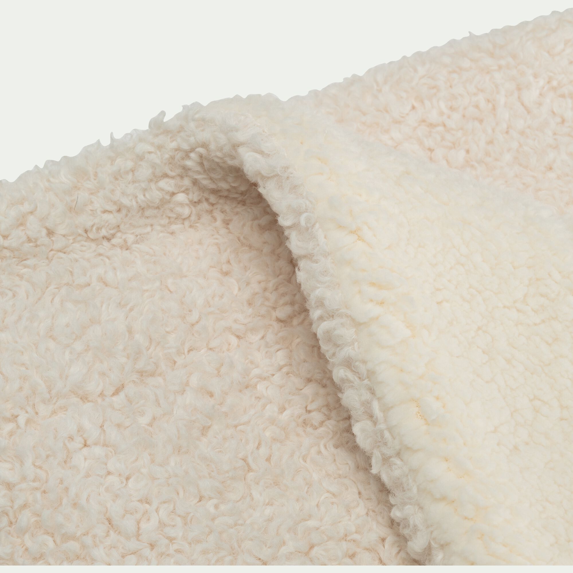 TEXEL - Plaid synthétique effet moutonné - blanc 130x170cm