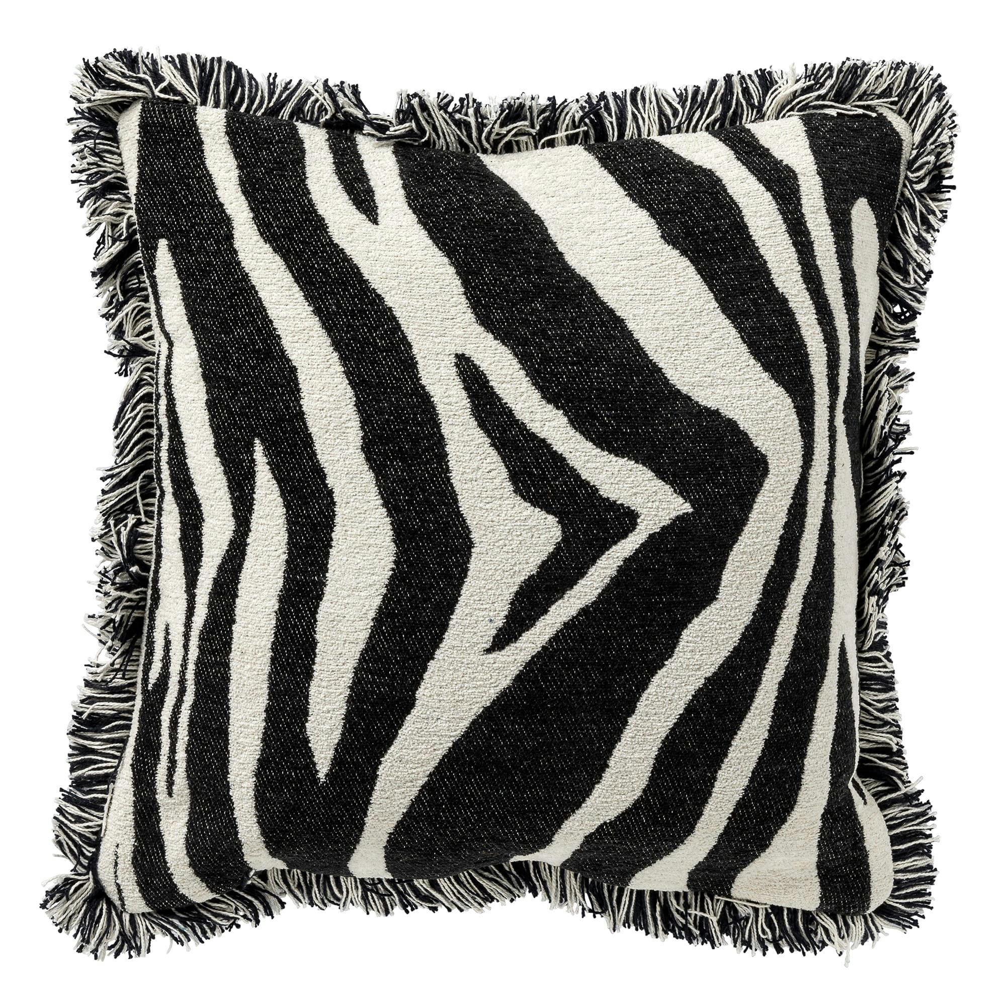 - Coussin - noir en coton 45x45 cm avec imprimé animalier