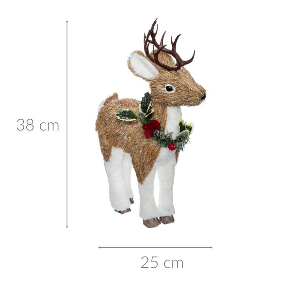 Figurka renifer, tworzywo sztuczne, 38 cm