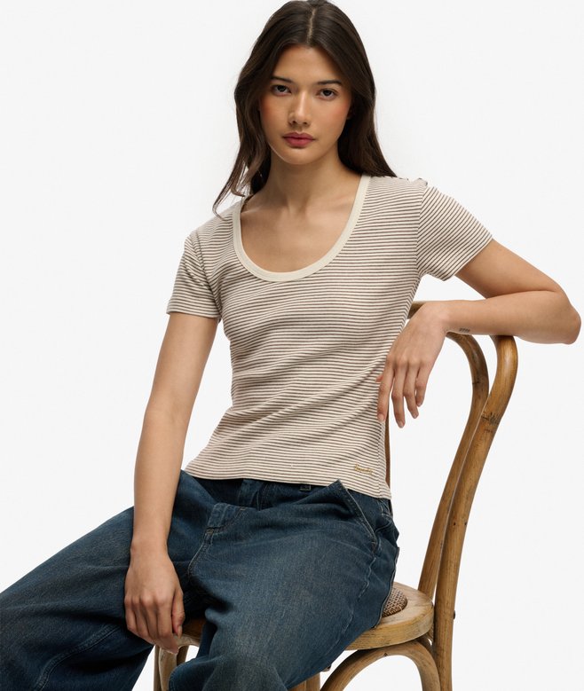 Athletic Essentials Striped Short Sleeve Top
