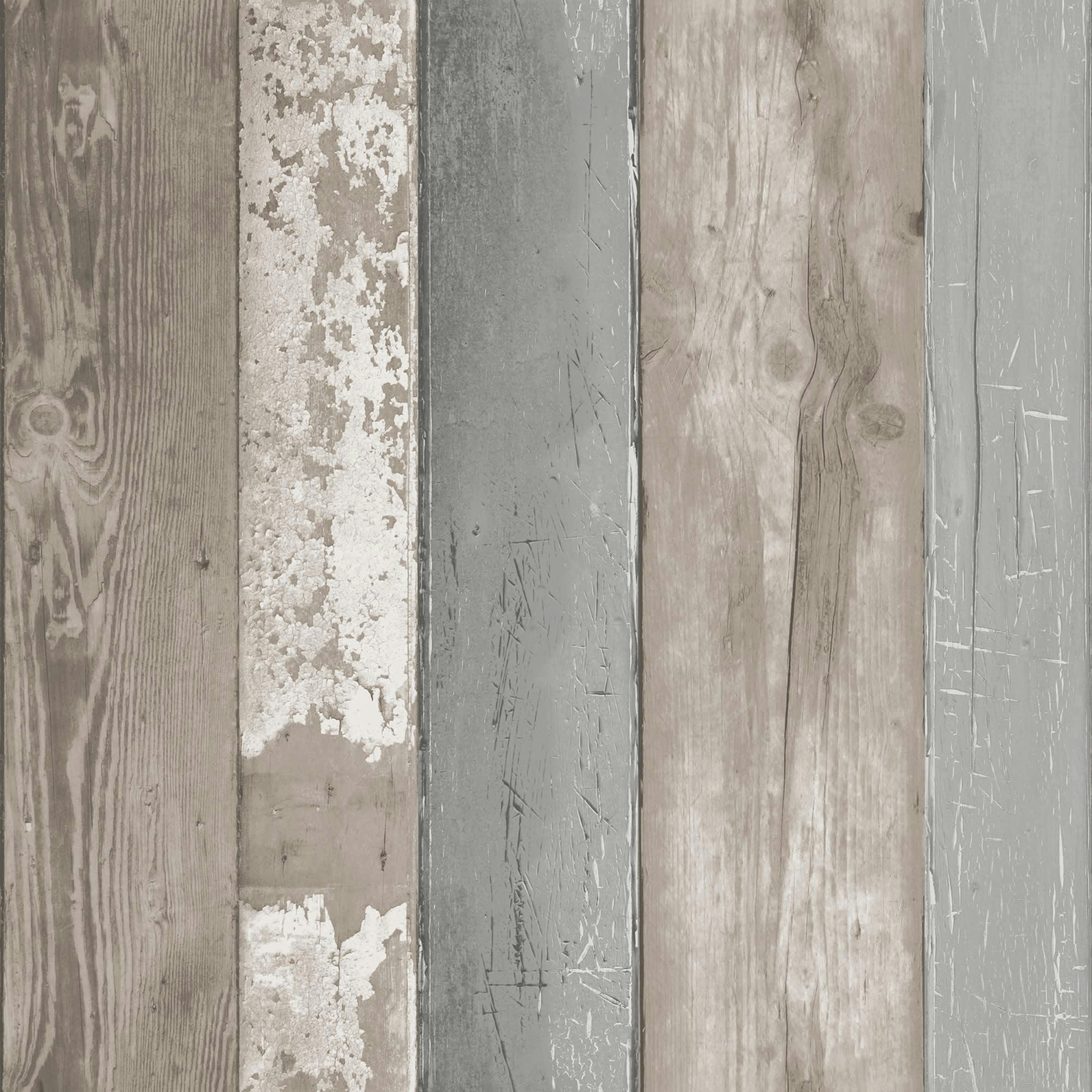 PLANCHES - Papier peint intissé bois naturel planches marron 1005x52cm