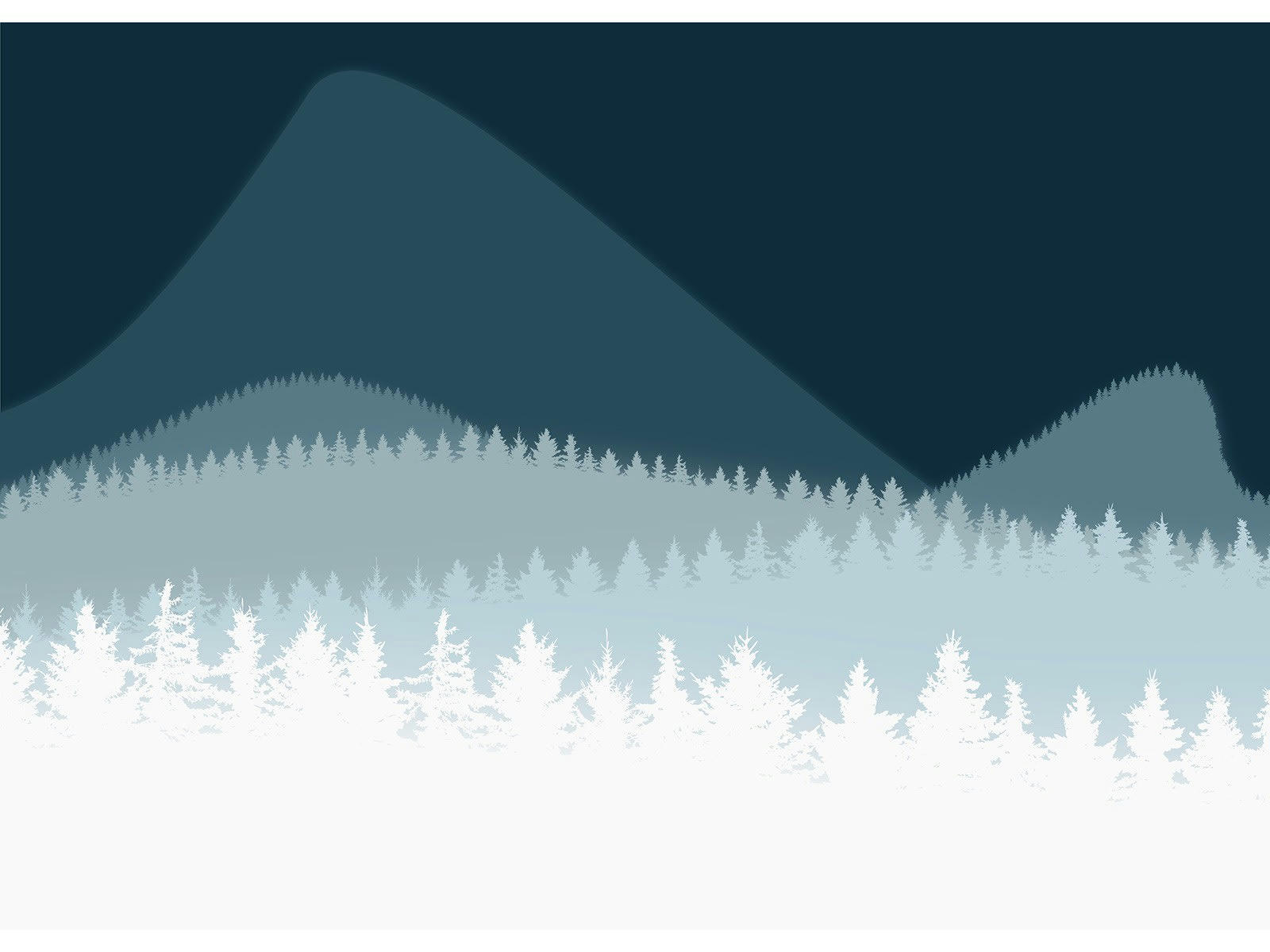 FORÊT DE SAPINS - Papier peint panoramique adhésif bleu 350x250cm