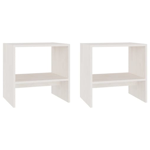 NNEVL Bedside Cabinets 2 pcs White 40x30.5x40 cm Solid Pinewood