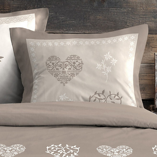 Housse de couette 260x240 MODANE NATUREL   2 taies coton 57 fils