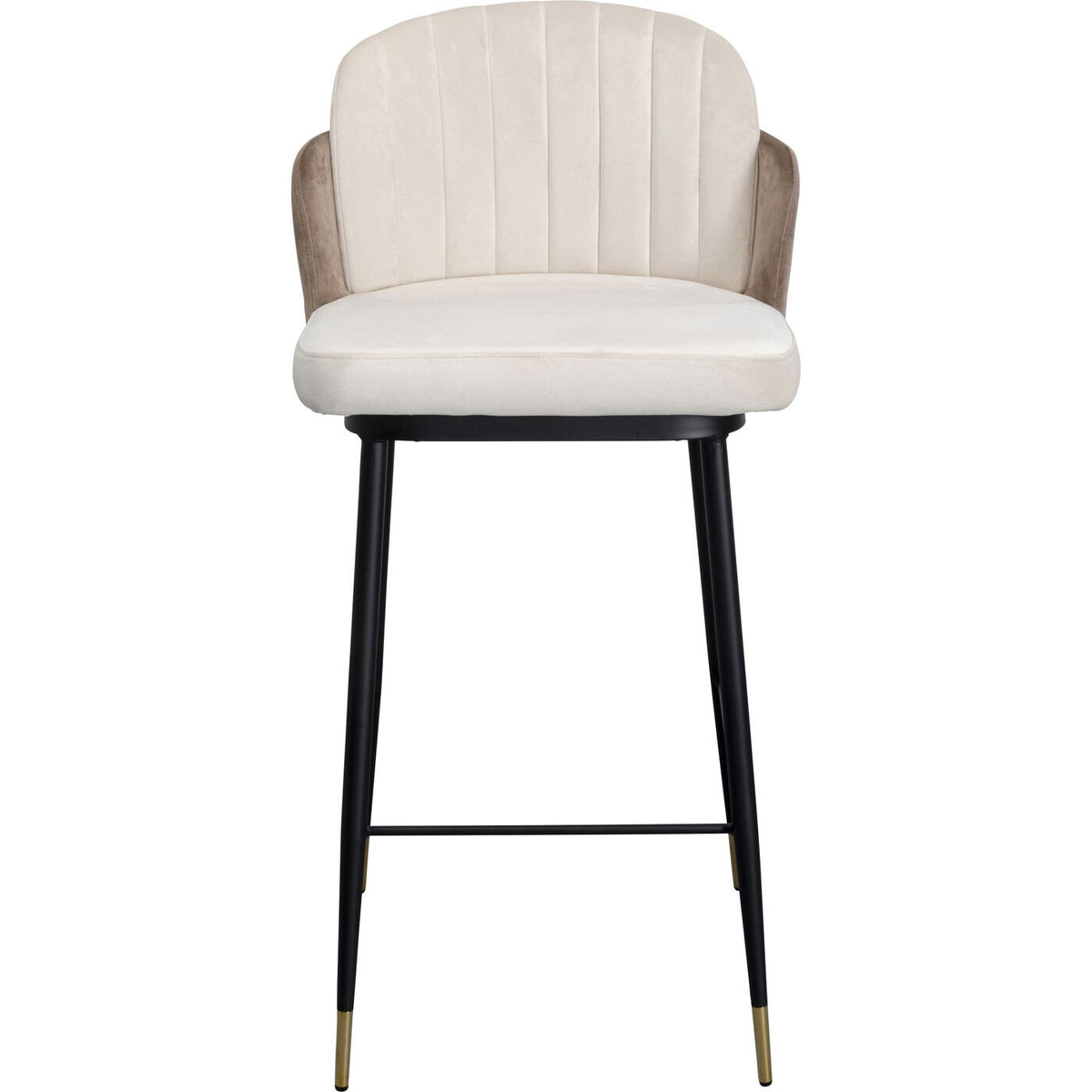 Kare Design Barkruk Hojas - fluweel - beige en taupe
