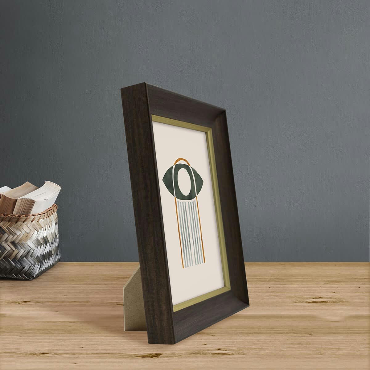 LUNA - Cadre photo ébène et doré 13x18 cm résine recyclée