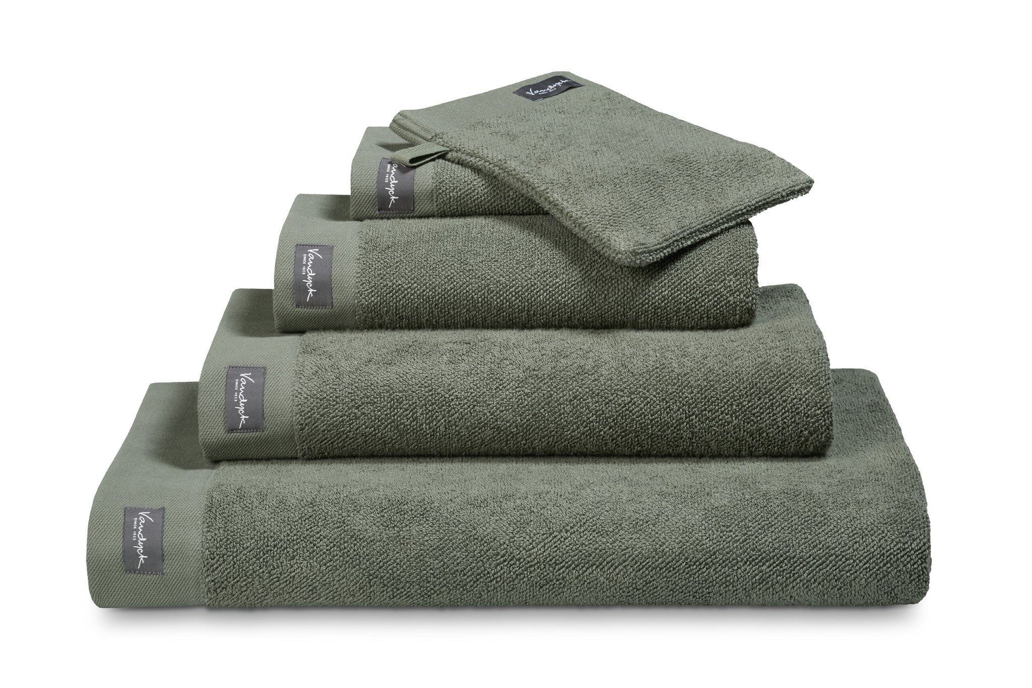 Home Badtextiel Uni Olive   90 x 180 cm   Groen   Katoen