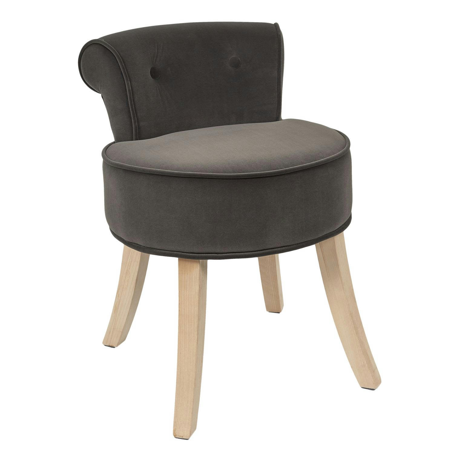 ELEONOR - Tabouret eléonor en velours gris