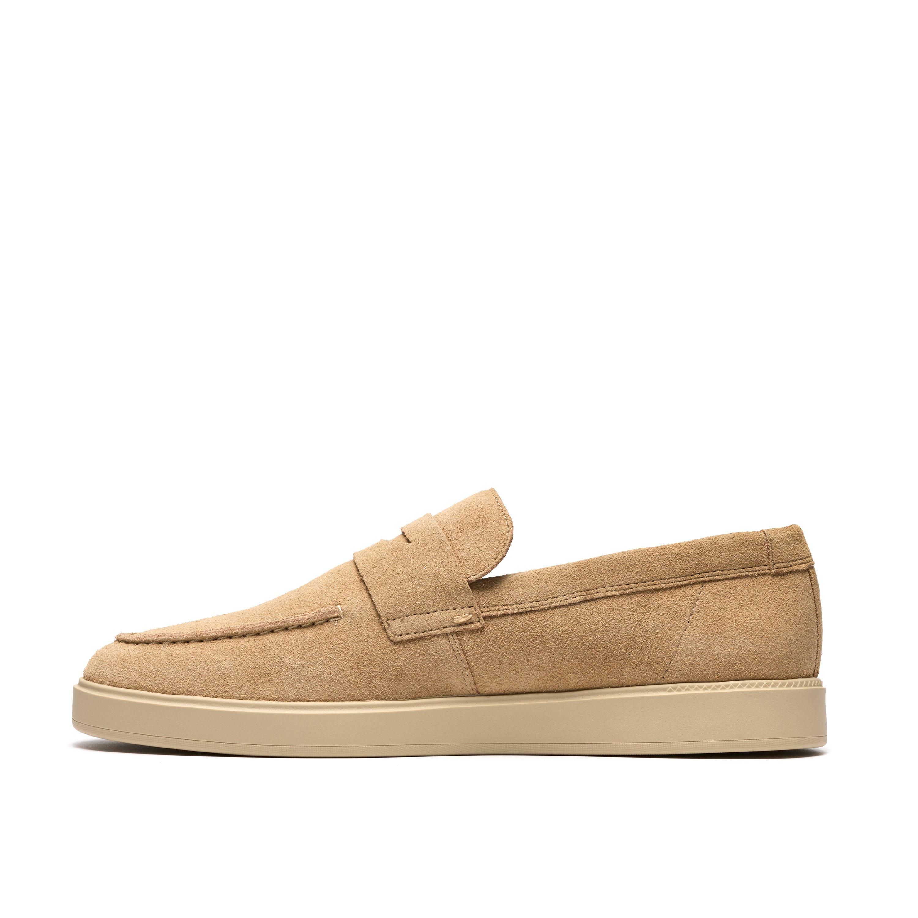 Clarks Lockford Easy Dark Sand Suede Loafers,Slip Ons