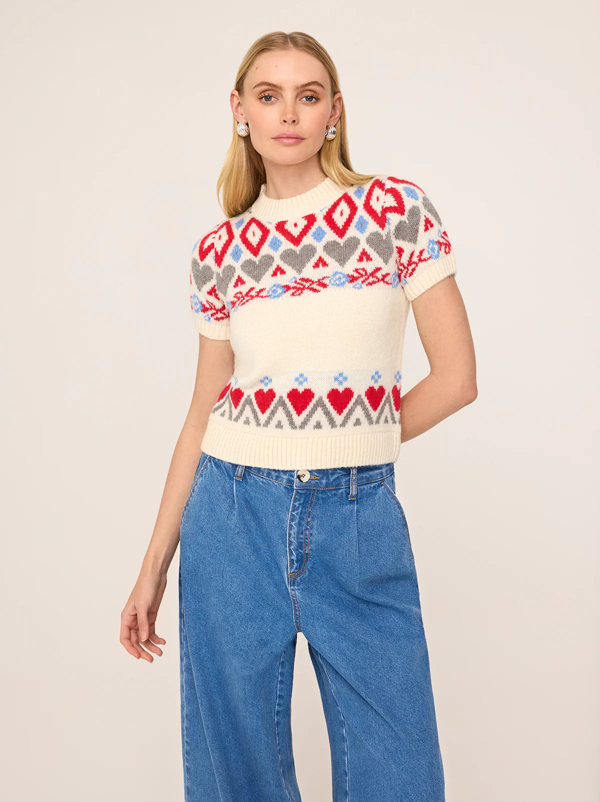 Ara Fairisle Knit Top