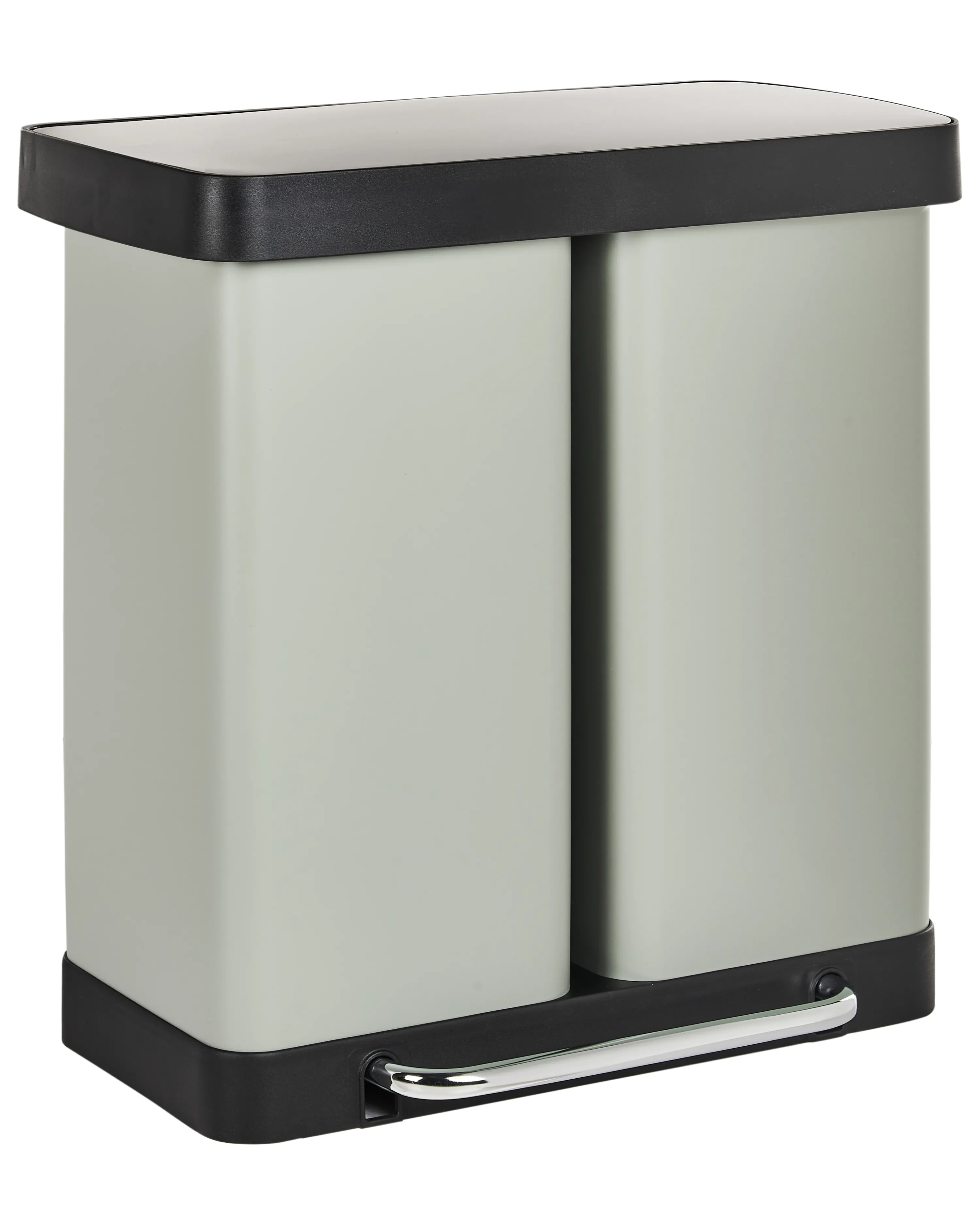 Double Pedal Waste Bin 60 L ECOSORT Metal Light Green