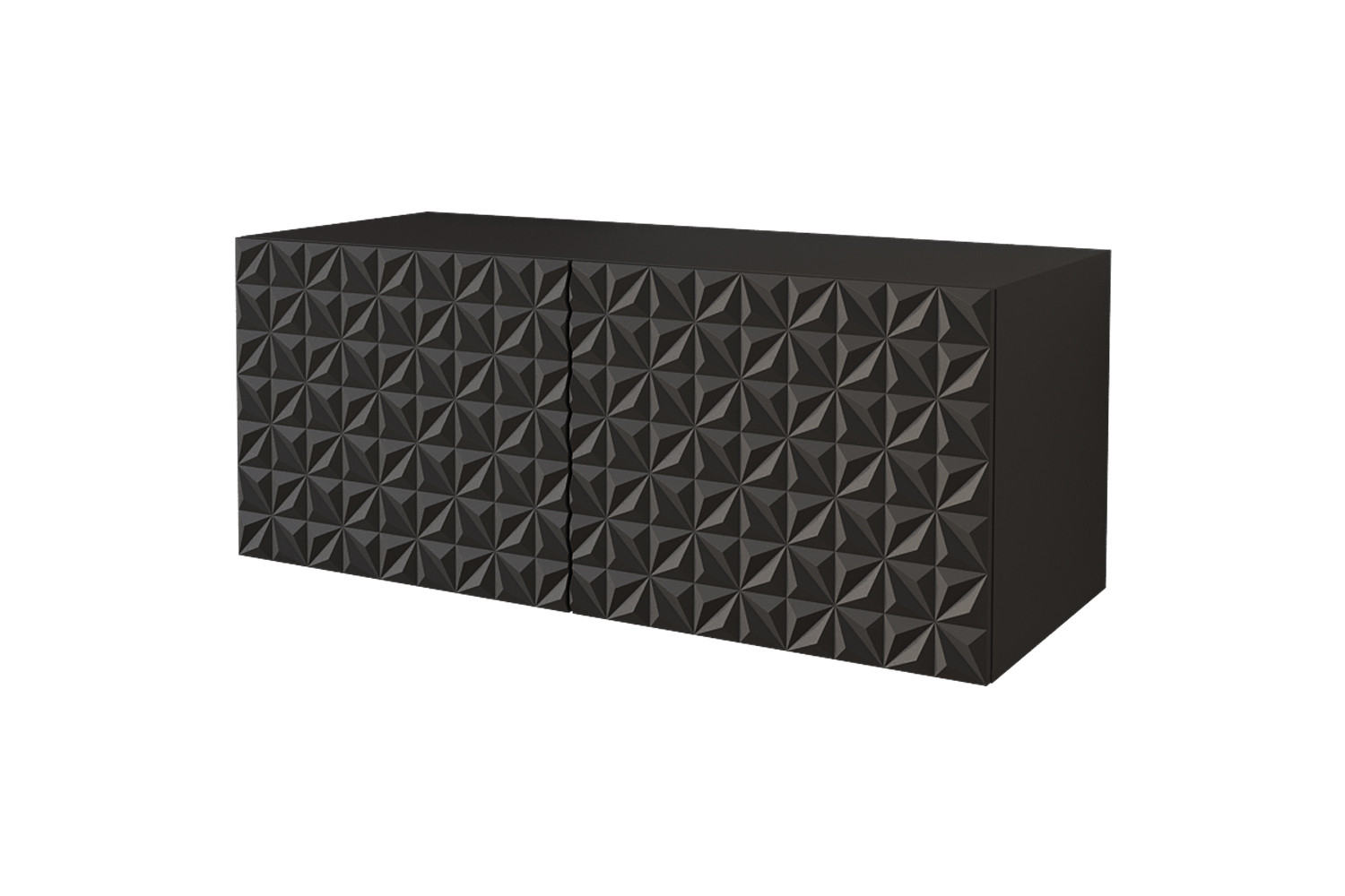 Szafka RTV z frezowanymi frontami wisząca VIRA-W- 100x40x40 cm - Czarny