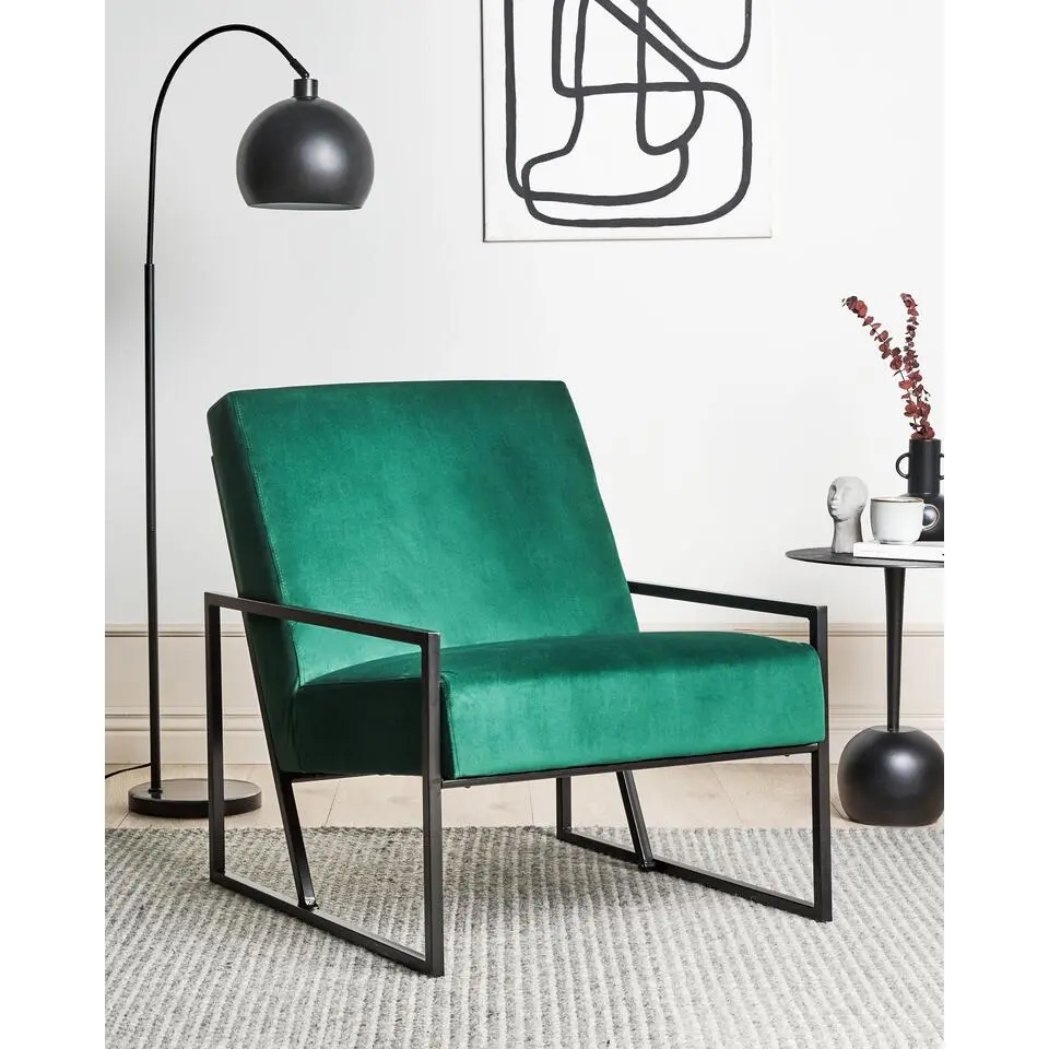 DELARY - Fauteuil - Groen - Fluweel