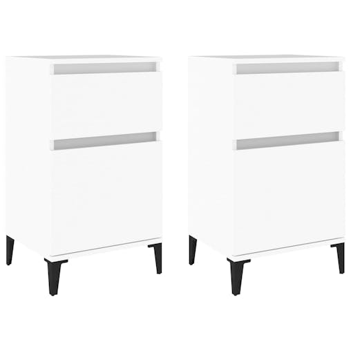 NNEVL Bedside Cabinets 2 pcs White 40x35x70 cm