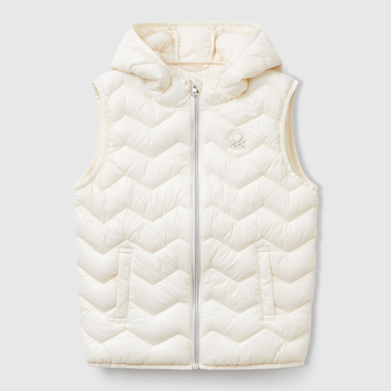Padded vest with hood